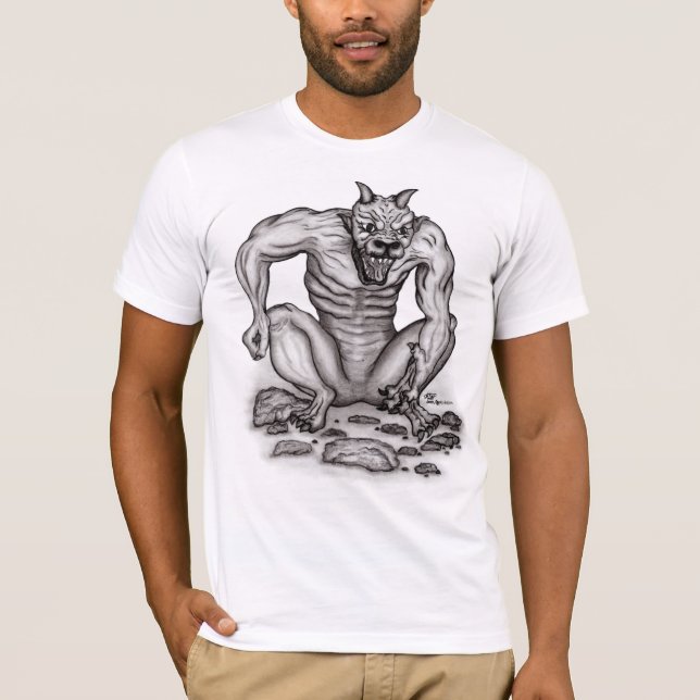Camiseta Mistura-criatura - Troll, Golem e Diabo (Frente)