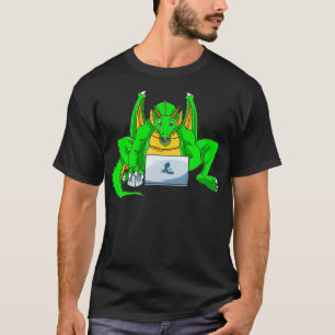 Camiseta Mistura de Disparo de Fogo Enganada por Dragão