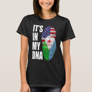 Camiseta Mistura de DNA Americano e Djibutiano Bandeira Pat