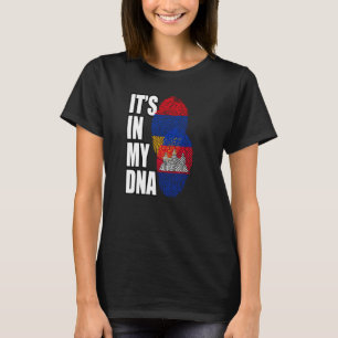 Camiseta Mistura de DNA da Bandeira do Patrimônio Cambojano