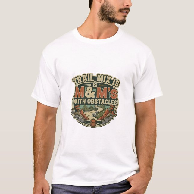 Camiseta Mistura de trilha é M&M's Com Obstáculos (Frente)