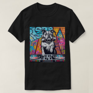 Camiseta Mistura girável de rua de Grafite de Cachorro DJ