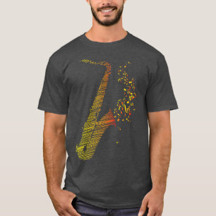 Camiseta Mistura laranja de Arte Saxofônica criativa