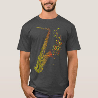 Camiseta Mistura laranja de Arte Saxofônica criativa