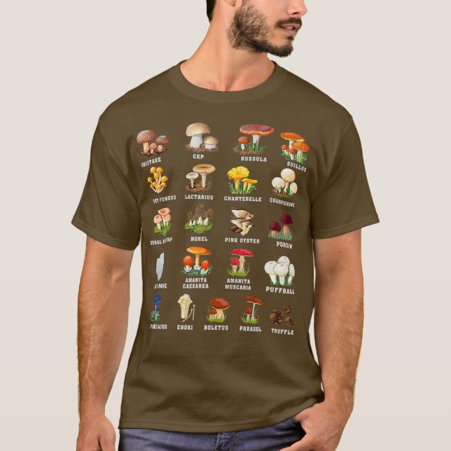 Camiseta Mistura Mycologia Cardíaca Fungos de Mushroom Natu (Frente)