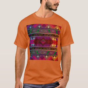 Camiseta Mistura nativa americana Warm com Vintage Pattern