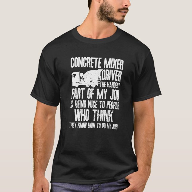 Camiseta Misturador de betão engraçado Misturador de ciment (Frente)