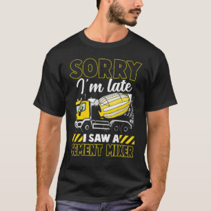 Camiseta Misturador de Concreto Engraçado Construção de Cim