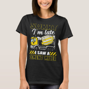 Camiseta Misturador de Concreto Engraçado Construção de Cim