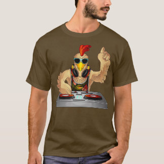 Camiseta Misturador de Música Animal do legal Chicken DJ Fu