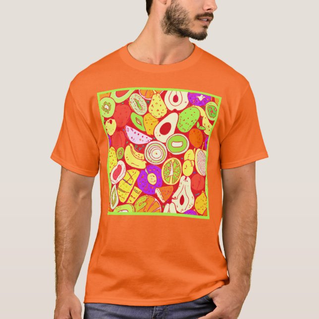 Camiseta Misturas incríveis de Padrões Fruta. Comprar Agora (Frente)