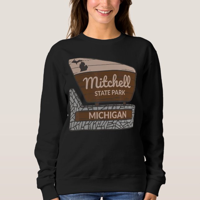 Camiseta Mitchell State Park Michigan MI Sinal de boas-vind (Frente)