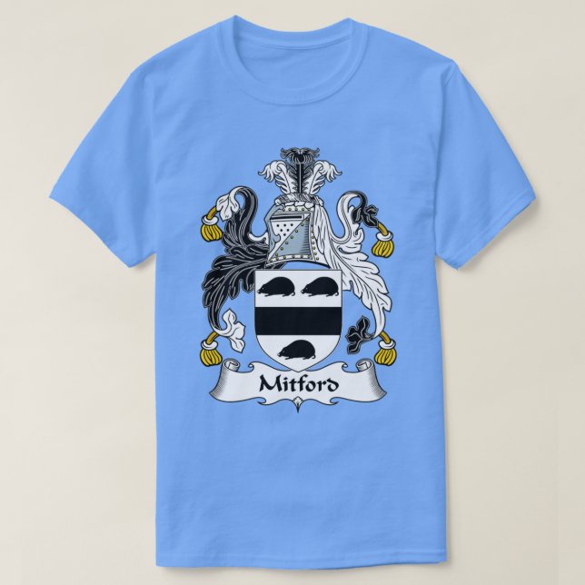 Camiseta Mitford Casaco da Guarda Familiar de Armas (Frente do Design)