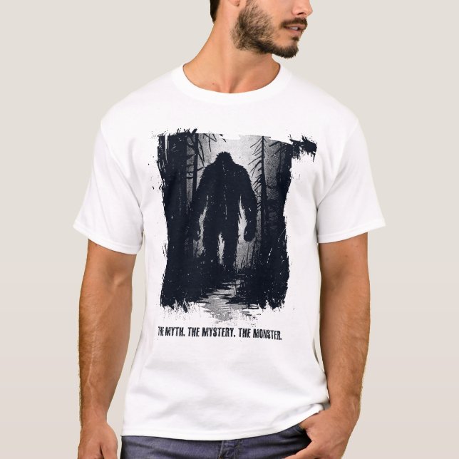 Camiseta Mito. Mistério. Monstro. - Vintage Bigfoot (Frente)