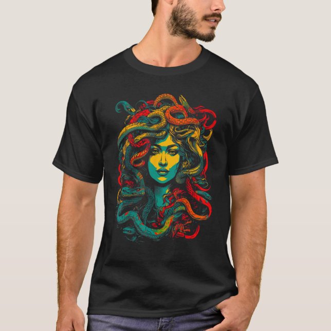 Camiseta Mitologia Grega Antiga Medusa (Frente)