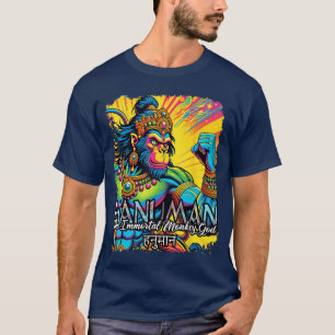 Camiseta Mitologia Hindu Hanuman Deus Macaco Espiritualidad