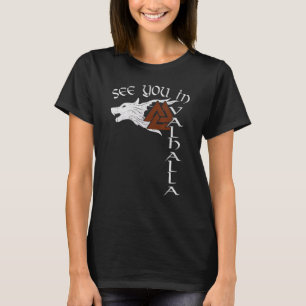 Camiseta Mitologia Nórdica Lobo Valknut Vejo Você no Valhal
