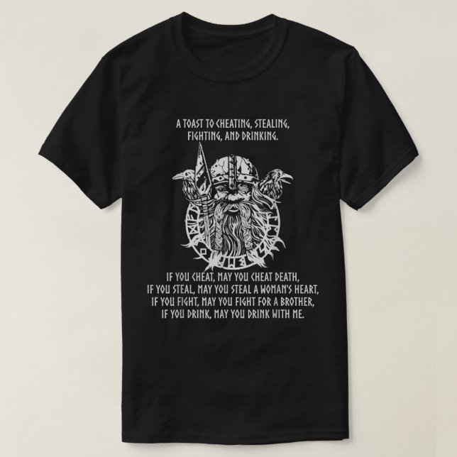 Camiseta Mitologia Viking Medieval - Odin de Deus Nórdico - (Frente do Design)