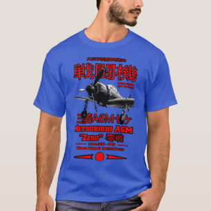Camiseta Mitsubishi A6M Zero A6M Aeronave de combate