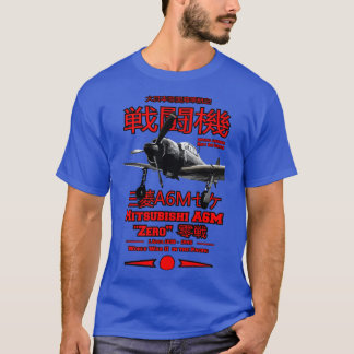 Camiseta Mitsubishi A6M Zero A6M Aeronave de combate
