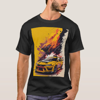 Camiseta Mitsubishi EVO - Carro mais legal em amarelo