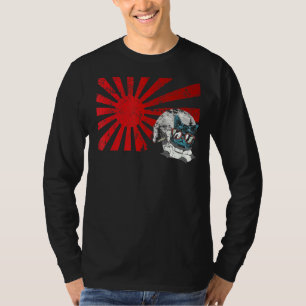 Camiseta Mitsune Japonês Gato Refrigerado Máscara Art Sunse
