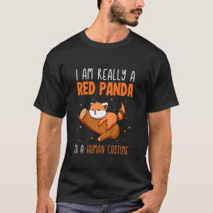 Camiseta Miúdas Meninas Panda Vermelha Eu sou realmente uma