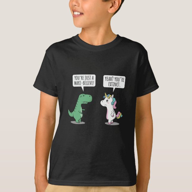 Camiseta Miúdo extinto do unicórnio de Trex do dinossauro (Frente)