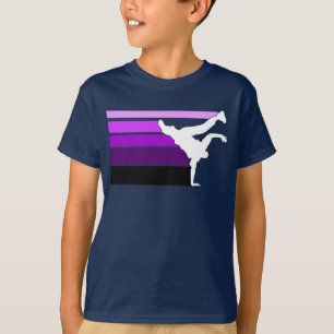 Camiseta Miúdos brancos do prpl do inclinação de BBOY