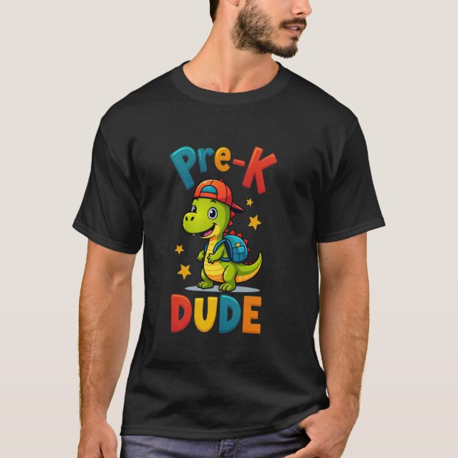 Camiseta Miúdos De Dinossauros Cutes Do Pré-K De Volta Para (Frente)
