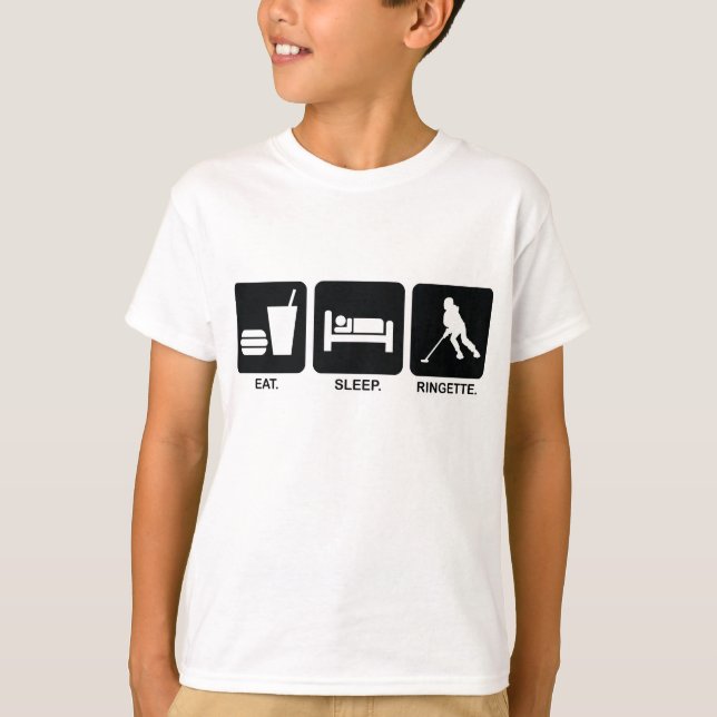 Camiseta Miúdos de Ringette do sono de Ringette (Frente)