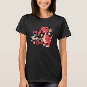 Camiseta Miúdos Dinossauro Bonito Dino Eu sou a Garota de A