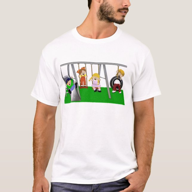 Camiseta Miúdos do campo de jogos (Frente)
