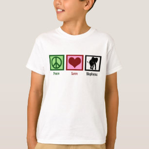 Camiseta Miúdos dos elefantes do amor da paz