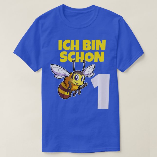 Camiseta Miúdos Já tenho 1 ano de mel de abelhas (Frente do Design)