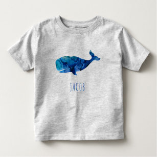 Camiseta Miúdos marinhos da baleia da aguarela