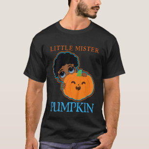 Camiseta Miúdos Pequeno Senhor Pumpkin Na Mela Negra