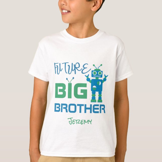 Camiseta Miúdos personalizados do big brother do robô (Frente)