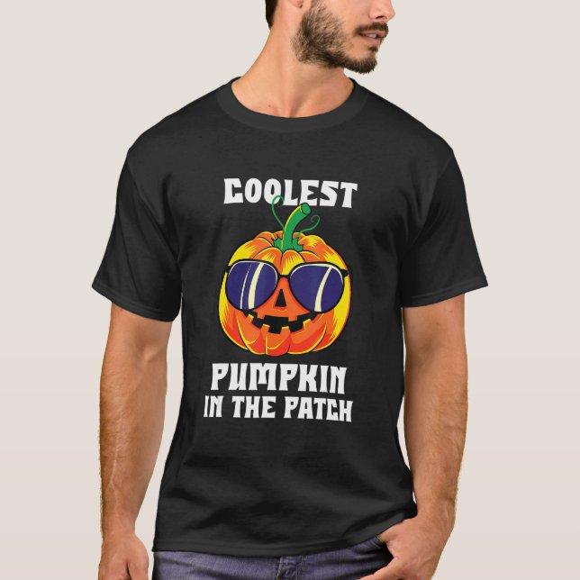 Camiseta Miúdos Pumpkin Mais Fresco No Patch Halloween Boys (Frente)