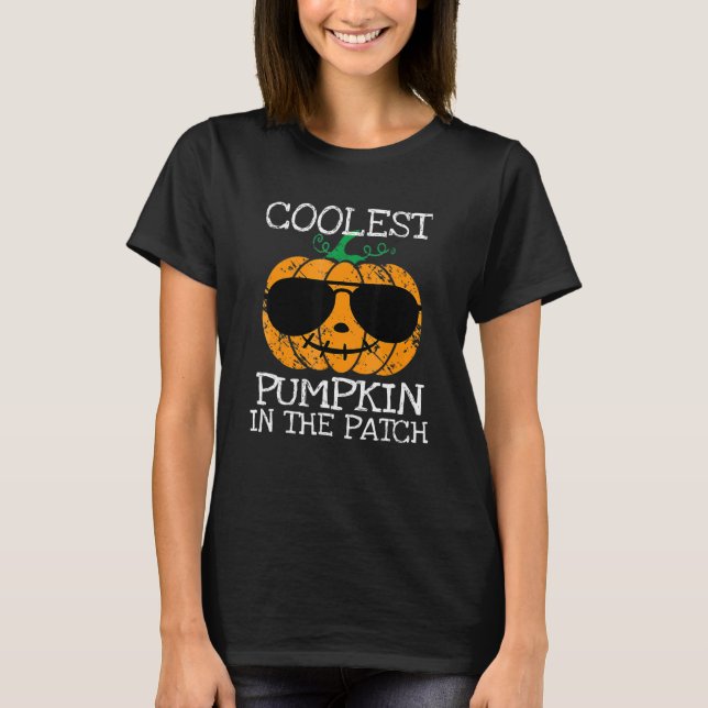 Camiseta Miúdos Pumpkin Mais Fresco No Patch Halloween Boys (Frente)