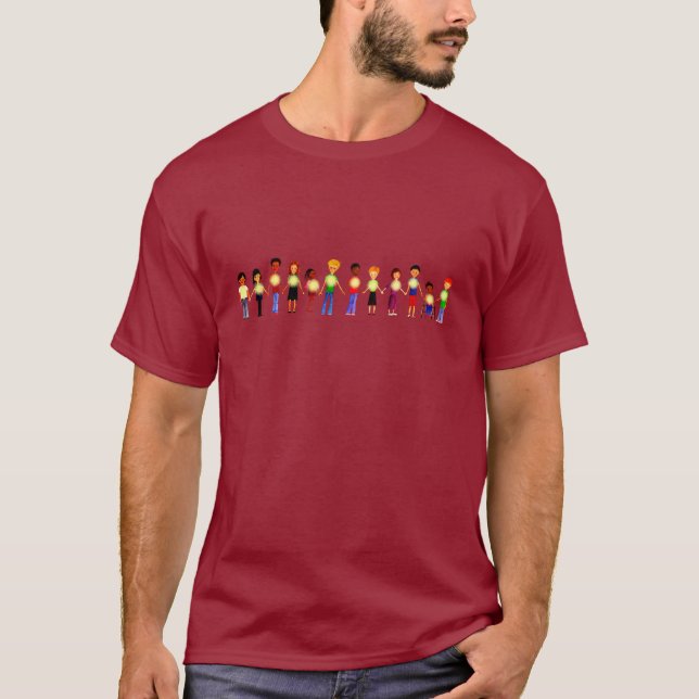 Camiseta Miúdos que guardaram as mãos para homens (Frente)