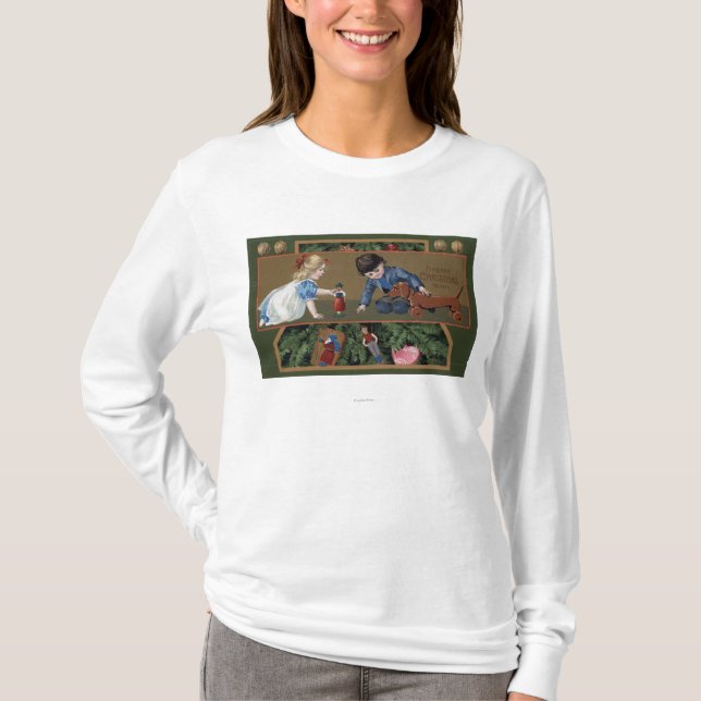 Camiseta Miúdos que jogam com brinquedos (Frente)