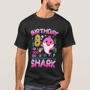 Camiseta Miúdos Tubarão-de-Boca-Gato 8º Aniversário Garota