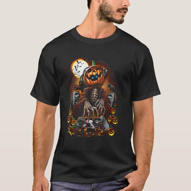 Camiseta Mix Master Jack Black Pumpkin Head Scary Hal (Frente)
