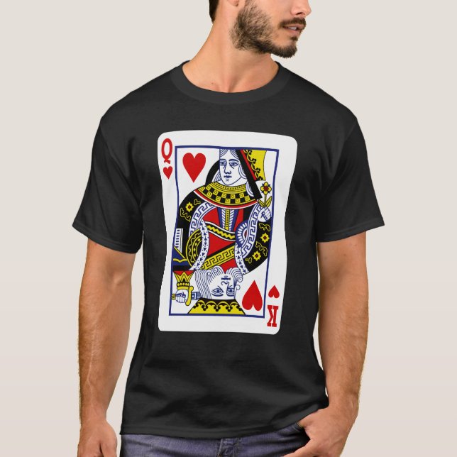 Camiseta Mixagem King & Queen - Dois Cartão de Jogada Espir (Frente)