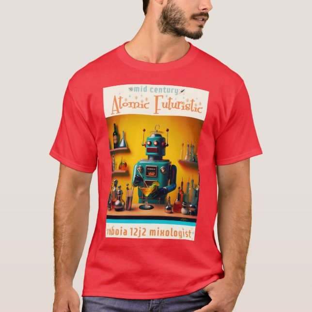 Camiseta Mixologista de Robô Retro-Futurístico ROBIA 12J2 (Frente)