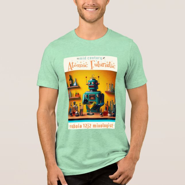 Camiseta Mixologista de Robô Retro-Futurístico ROBIA 12J2 (Frente)