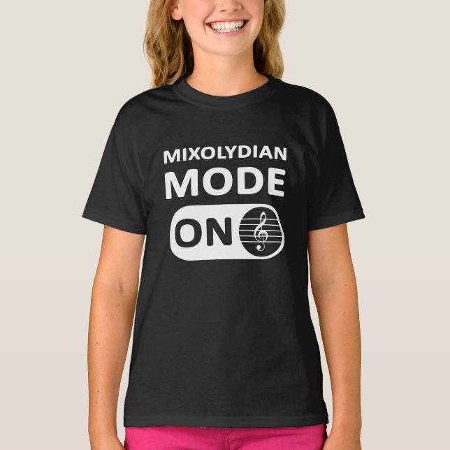 Camiseta Mixolydian Music Mode On - Crianças (Frente)