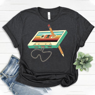 Camiseta Mixtape 80s 90s da Fita de Cassete Retro