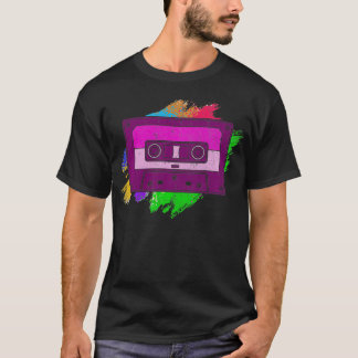 Camiseta Mixtape Colorida Série 1980s Music Lover Geração 8